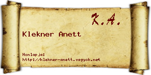 Klekner Anett névjegykártya